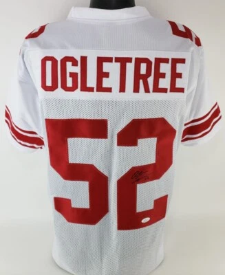 Alec Ogletree Signed New York Giants White / Red Football Jersey w/ COA - Image 1 of 3