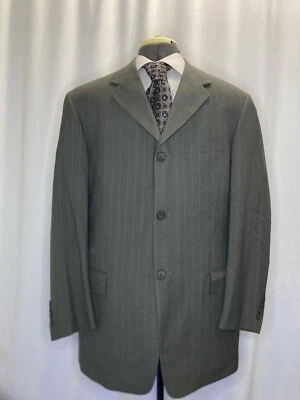 Pierre Cardin Mens Blazer 42R Gray Striped Wool XL 46" Sport Coat Suit Jacket - Image 1 of 4