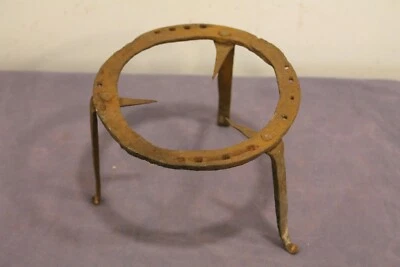 Antique Primitive Hand Forged Fireplace Iron Trivet Old Farm Found . 19th C. - Image 1 of 4