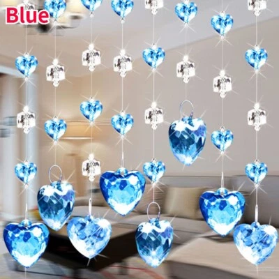 Cortina de puerta de cristal en forma de corazón con cuentas autoadhesiva cortina de partición colgante Foto 1 de 4