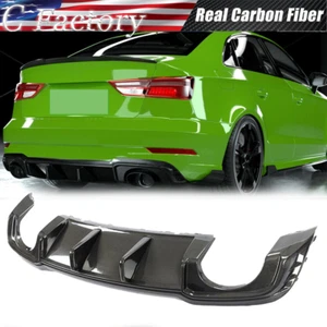 Real Carbon Rear Bumper Diffuser Lip Body Kit for Audi RS3 8V Sedan 2017-2019 - Bild 1 von 12
