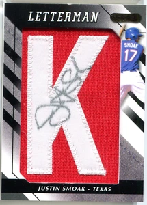 Justin Smoak 2008 Razor Authentic Jersey Autographed Letterman Card - Picture 1 of 1