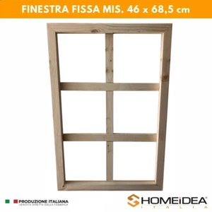 Finestra in legno fissa per casetta mis. 46 x 68,5 cm H  - Foto 1 di 4