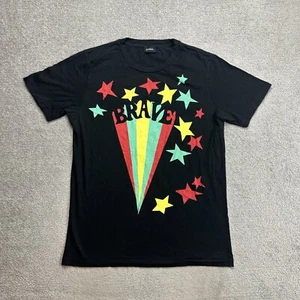 DIESEL Herren T-Shirt Kurzarm Gr. M Regular Fit Brave Bunt Logo 9606 Schwarz - Bild 1 von 7