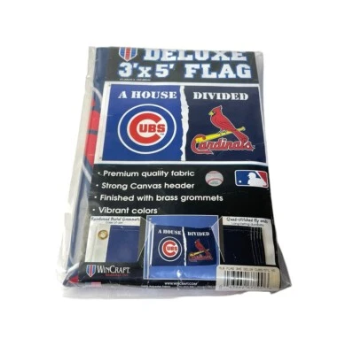 Chicago Cubs & St Louis Cardinals "House Divided" Logo Flag 3x5 w 2 Grommets NEW - Image 1 of 3