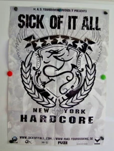 Sick of it All POSTER & STICKER Hardcore Tour HUGE 33 x 23 Inch RARE Big Large - Imagen 1 de 6