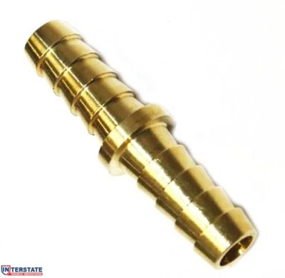3/8" Brass Hose Barb Splicer Mender Union, Air Gas Fuel Water, FBS66 Interstate - Image 1 of 4