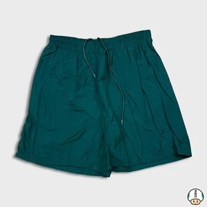 Pantalones Cortos Reebok De Colección Para Hombre Grandes Verdes Logo Deletreado Forrados Bolsillos Años 90 - Imagen 1 de 5