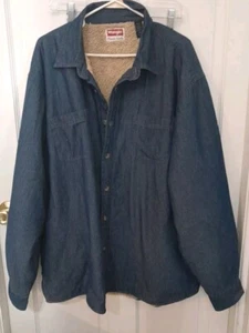 Vintage Mens Wrangler Jean Jacket/coat Sherpa Lining Size 2X Nice Preowned Condi - Picture 1 of 7
