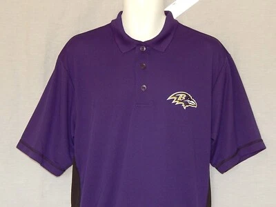 Baltimore Ravens Men's Shirt Size Large Purple Polo Wicking NEW Golf Button Top - Image 1 of 4