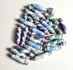 Cuentas de papel sueltas enrolladas 33 ct. Surtidas joyas artesanías hágalo usted mismo barniz multicolor - Imagen 1 de 3