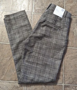 New H&M women sz 4 Pants or Slacks ankle length office tan black 2358 - Picture 1 of 7