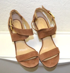 MK MICHAEL KORS shammy-leather light brown HEELS SHOES WOMEN SIZE 9 - Picture 1 of 5