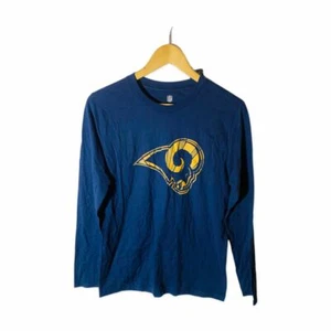 Team Apparel Youth Los Angeles Rams Crew Neck Long Sleeve T-Shirt, Navy, Small 8 - Picture 1 of 6