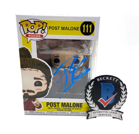 POST MALONE SIGNED AUTOGRAPH FUNKO POP BECKETT BAS COA WHITE IVERSON Cover