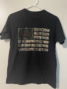 Realtree Camouflage Antlers Deer Hunting Graphic T-Shirt Cotton Black Size Small - Picture 1 of 7