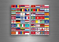 Set 64x sticker european europe flag scrapbooking country collection 1,5cm stamp