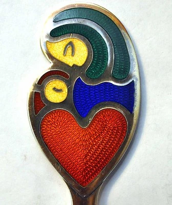 Vintage 1968 Mother and Child A.Michelsen Denmark Sterling Silver Enamel Fork - Image 1 of 4