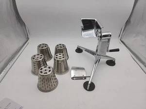 Vtg Saladmaster FOOD PROCESSOR Cutter Chopper Shredder Grater With 5 Cones - Picture 1 of 15
