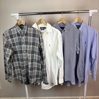 Polo Ralph Lauren  Men’s Button Up Shirts  Medium Long Sleeve Lot Of 4 - Image 1 of 4