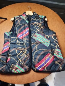 Ralph Lauren Wendeweste Reitsport schwarz Seide Damen gesteppt Reißverschluss Vintage XL - Bild 1 von 15