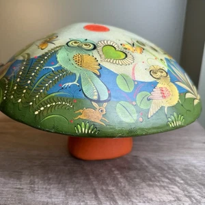 Insane 12.5”x10” Paper Mache Mushroom By Mateo Tonala Mexico Owls MCM Handmade - Picture 1 of 17