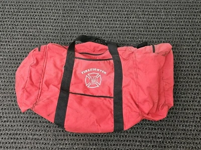 Bolsa de viagem bombeiro lona grande vermelha equipamento fogo com alça sem alça vintage - Imagem 1 de 4