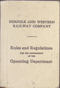 Norfolk and Western Railway Company : Rules and Regulations for the Government - Imagen 1 de 3
