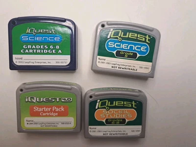 Leap Frog IQuest 4.0 Cartridges Science Social Studies (Lot of 4) Starter pack - Image 1 of 4