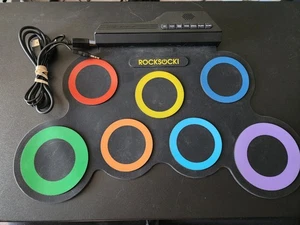 ROCKSOCKI Electronic Drum Set 7 Practice Pads for Kids Roll-up - Base Only Works - Picture 1 of 7