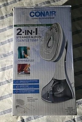Conair Turbo Extremesteam 2 in 1 Steamer & Iron with Gentle Temp Accessories #E8 - Image 1 of 4