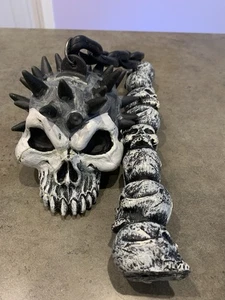 Vintage Halloween Rubies 1995 Skull Spiked Flail Costume Prop - Picture 1 of 3