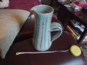 Anthony Richards, Arch Pottery,St Ives. Blue Glaze Jug. 7.5" Tall, 2.75" Rim Dia - Picture 1 of 7