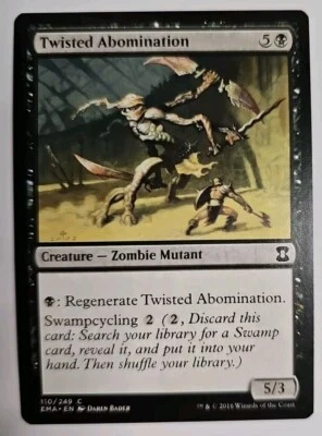 MTG Magic The Gathering Card Twisted Abomination Creature Zombie Mutant Black  - Image 1 of 2