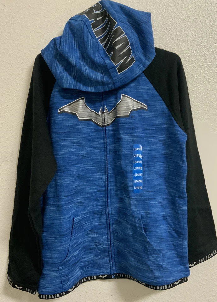 ⚡️Sudadera con Capucha Batman Juvenil Cremallera Completa Talla (Grande 14/16) Azul Foto 1 de 3