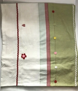 2 Ikea Curtain Panels Country Cottage Multi Color 46Wx74L White Green FarmHouse - Picture 1 of 10