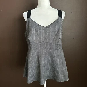 Top Torrid Talla 1 Sin Mangas Peplum Negro Blanco Elastizado 1X - Imagen 1 de 5