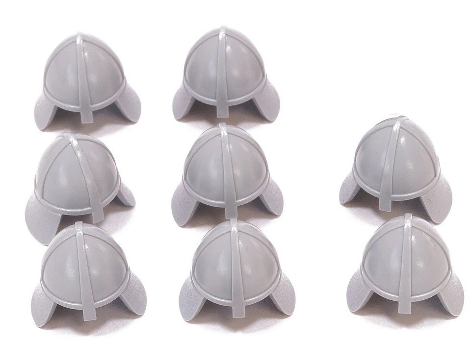 LEGO - 8 Ritterhelme mit Nackenschutz hellgrau / Ritterhelm / 3844 NEUWARE  - Bild 1 von 1