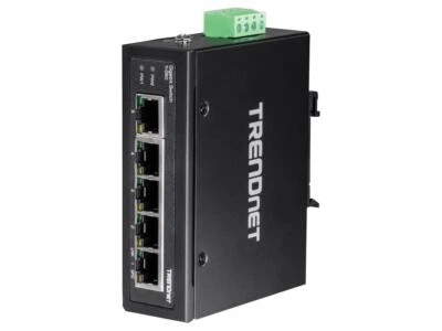 TRENDnet 5-Port Hardened Industrial Gigabit DIN-Rail Switch, 10 Gbps Switching - Image 1 of 4