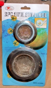 SET OF 2 QUALITY STAINLESS STEEL NET MESH SINK DRAINERS STRAINERS 4-1/2” & 2-7/8 - Picture 1 of 4