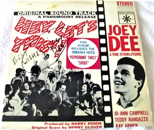 SIGNED JOEY DEE - VINYL RECORD ALBUM: HEY LET'S TWIST INCLUDES PEPPERMENT TWIST - Imagen 1 de 3