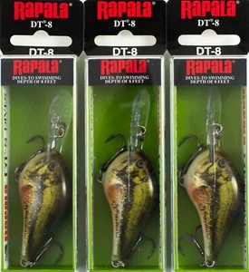 (LOT OF 3) RAPALA DIVES TO DT-08 3/8OZ DT08LBL LIVE LARGEMOUTH BASS CP1267 - Picture 1 of 3