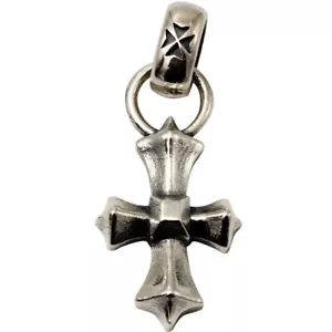 925 sterling silver handmade heavy biker Gothic punk cross couple's pendant - Imagen 1 de 11