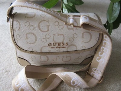 Bolso Bandolera Guess Los Angeles Nichole Off-White Color Guess Logo Nuevo Con Etiqueta Foto 1 de 4