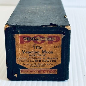 Rollo de palabras para piano pop Filmusic Co VENETIAN MOON 1106 Fox Trot 1920 - Imagen 1 de 4
