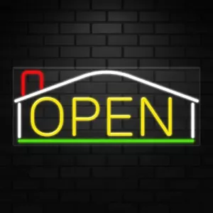 Insegna Aperta Immobiliare per Espositori Aziendali | LED Flex Neon | 32"W x 13"H x 1"D - Foto 1 di 4