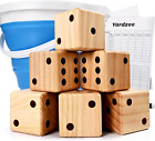 3.5&quot; Giant Wooden Yard Dice Set for Outdoor Fun, Barbeque, Party Events, Backyar