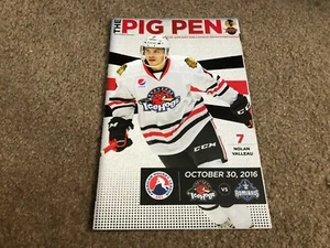 OCT 30 2016 ROCKFORD ICEHOGS hockey program - NOLAN VALLEAU - AUTOGRAPHED - Picture 1 of 2