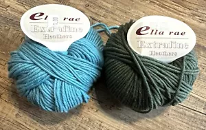 Lotto 2 ELLA RAE MOSAICO 100% filato lana vergine blu verde acqua Italia 50g - Foto 1 di 3