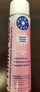 PRIMA GLO Spray Identification Sorting Livestock 500ml Florescent Pink Marking - Bild 1 von 1